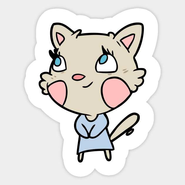 Happy Cartoon Cat Sticker by FunnyMoonCosmic